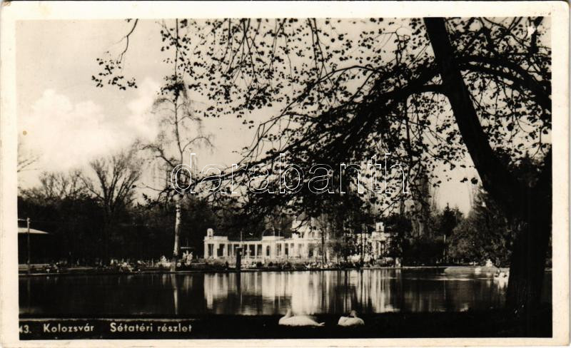 1941 Kolozsvár, Cluj; Sétatéri részlet / promenade, kiosk