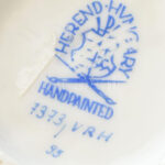Herendi virág mintás porcelán fonott tálka. Kézzel festett, jelzett, törött d: 9,5 cm - Image 2