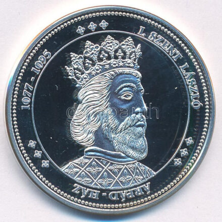 DN 'Magyarország Keresztény Királyai / I. Szent László 1077-1095' Ag emlékérem (20,10g/0.333/38mm) T:PP