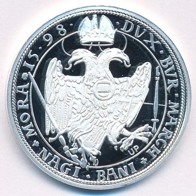 DN 'Magyar tallérok utánveretben - Rudolf tallérja 1598' Ag emlékérem tanúsítvánnyal (20g/0.999/38,6mm) T:PP - Image 2