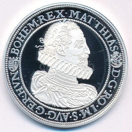 DN 'Magyar tallérok utánveretben - II. Mátyás tallérja 1616' Ag emlékérem tanúsítvánnyal (20g/0.999/38,6mm) T:PP