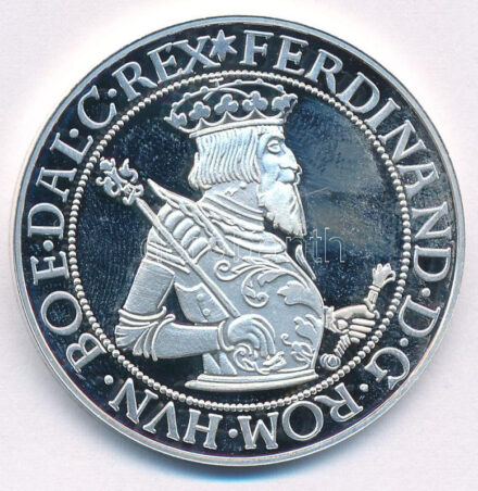 DN 'Magyar tallérok utánveretben - I. Ferdinánd tallérja 1556' kétoldalas Ag emlékérem (20g/0.999/38,6mm) T:PP ujjlenyomatos
