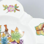 Herendi Viktória mintás porcelán hamutál. Kézzel festett, jelzett, hibátlan d: 15 cm - Image 2