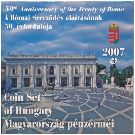 2007. 1Ft-100Ft (7xklf) forgalmi sor szettben,'50 éves a Római Szerződés' + 50Ft '50 éves a Római Szerződés' T:BU a tok kissé sérült Adamo FO41