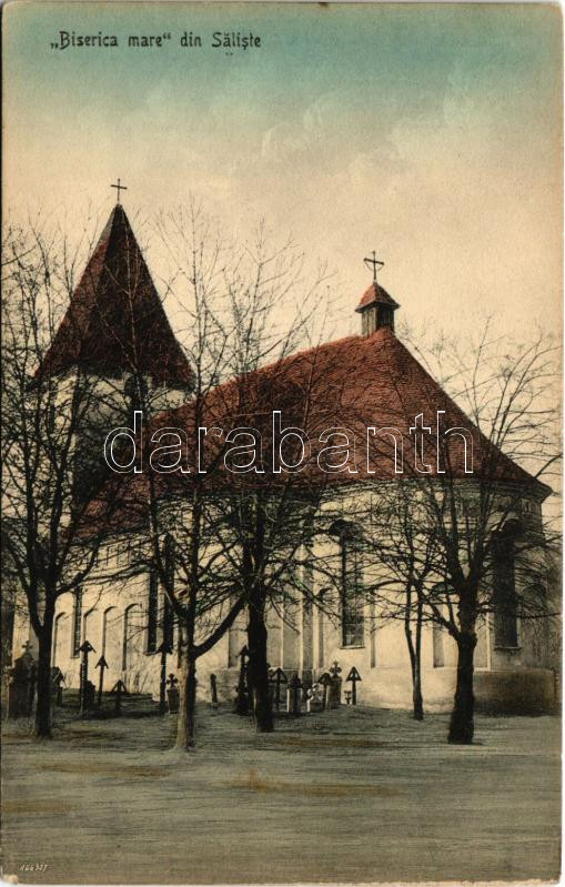 Szelistye, Salistea Sibiului, Saliste; Biserica mare / templom. Dumitru B. Comsa kiadása / church (EM)