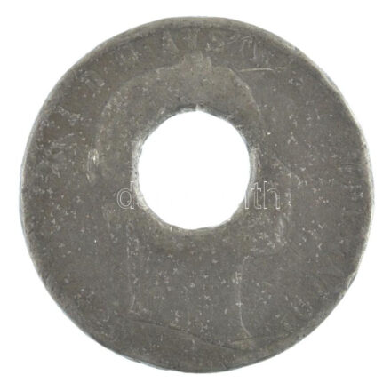 Ausztria 1859. 1Fl 'Ferenc József' korabeli(?) ólom hamisítvány lyukasztva (7,76g) T:3 Austria 1859. 1 Florin 'Franz Joseph' contemporary(?) lead fake punched (7,76g) C:F