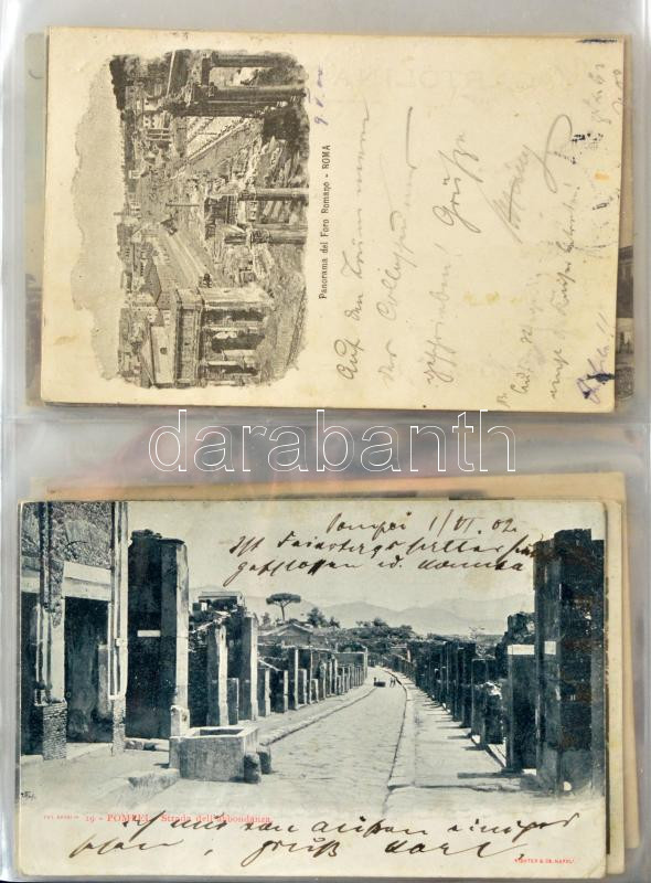 58 db 1900-1920 közötti olasz városképes lap gyűrűs albumban - Image 4