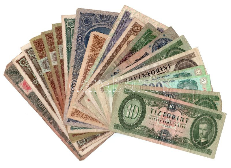 19db-os Pengő és Forint bankjegytétel T:III,III-