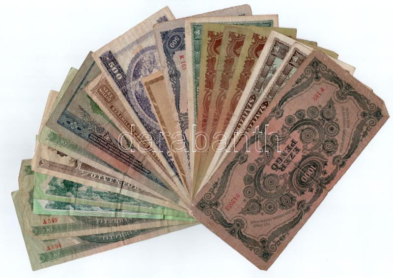 19db-os Pengő és Forint bankjegytétel T:III,III- - Image 2