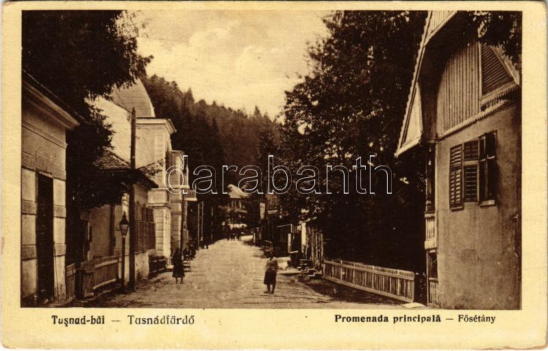 1933 Tusnádfürdő, Baile Tusnad; Promenada principala / Fősétány, bazár. Andrásofszky bazár kiadása / spa, promenade, bazaar (EB)