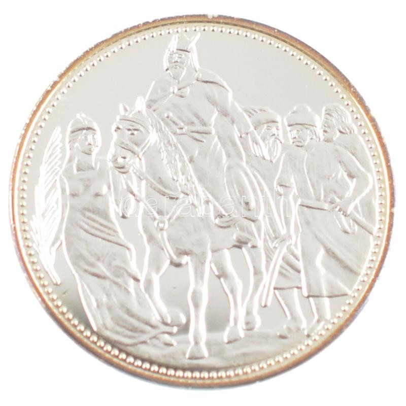 DN 'Magyarok Kincstára - Millenium 1 korona' ezüstözött rézötvözet utánveret tanúsítvánnyal, kapszulában (23mm) T:PP kis patina