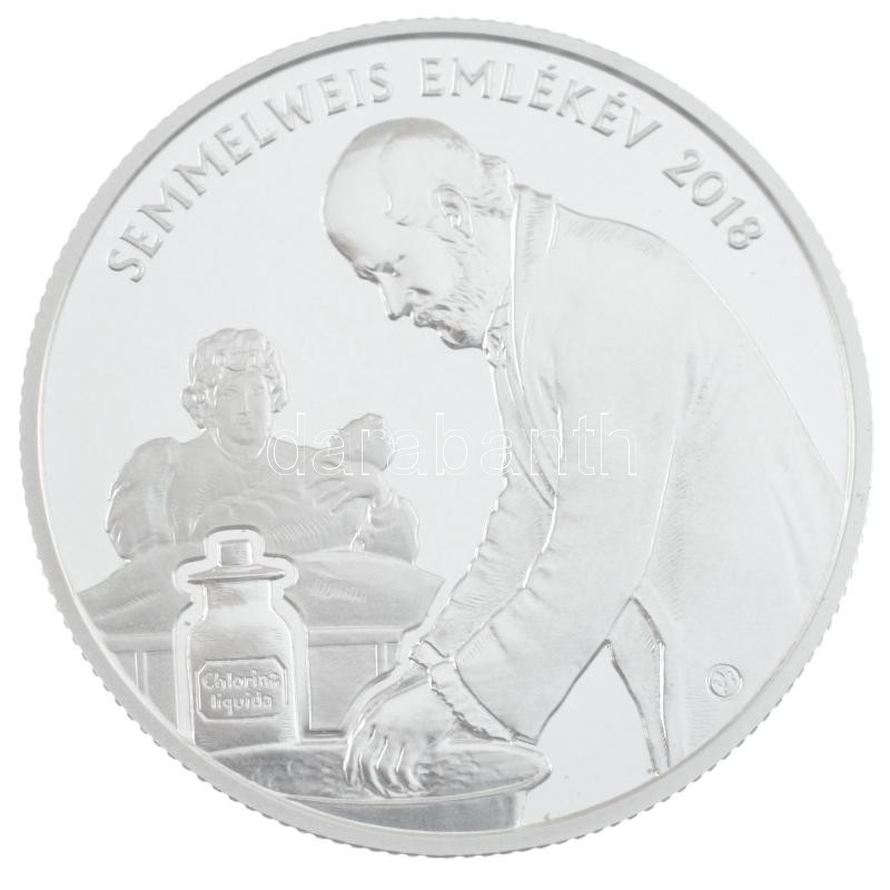 2018. 10.000Ft Ag 'Semmelweis Ignác születésének 200. évfordulója' kapszulában, tanúsítvánnyal T:PP Adamo EM363 - Image 2