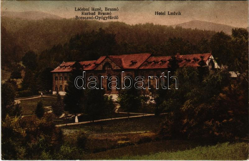 1923 Borosznófürdő, Brusno-kúpele (Borosznó, Brusznó, Brusno); Hotel Ludvik szálloda / hotel, spa (EK)