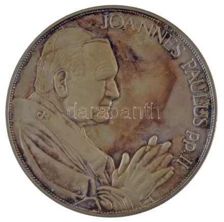 Fülöp Zoltán (1951-) 1991. 'Őszentsége II. János Pál pápa magyarországi látogatása emlékére 1991' Ag emlékérem dísztokban (157g/0.999/42,5mm) T:2 (PP) felületi karc