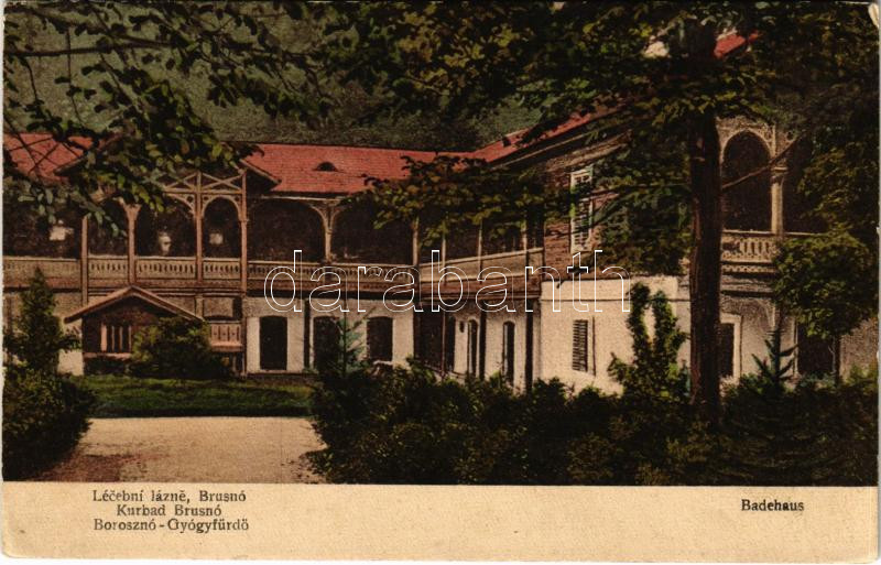 1925 Borosznófürdő, Brusno-kúpele (Borosznó, Brusznó, Brusno); Badehaus / Fürdőház / spa, bath (EK)