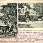 1904 Várgede, Várgedefürdő, Kúpele Hodejov, Hodejov; Gyógy- és gőzfürdő, Csevicze kút, vonat a háttérben. Kohn Albert kiadása / spa, steam bath, well, spring source, train in the background (EK)