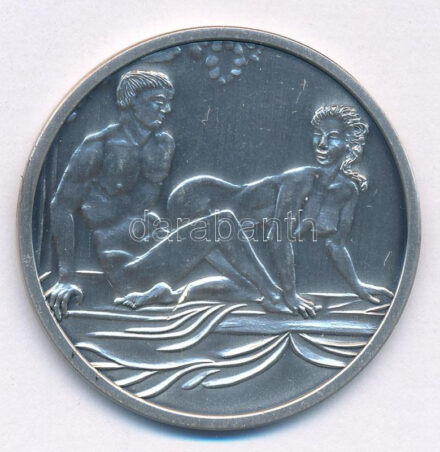 Németország DN 'Római Spintria' kétoldalas jelzett Ag replika tanúsítvánnyal (20g/0.999/40mm) T:1 Germany ND 'Roman Spintriae' two-sided hallmarked Ag replica with certificate (20g/0.999/40mm) C:UNC