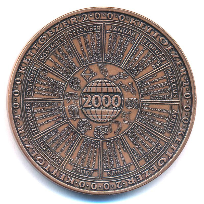 Amerikai Egyesült Államok 2000. 'Magyar Történelmi Társulat - Cleveland - Hungarian Heritage Society' kétoldalas bronz naptárérem (42mm) T:1 United States 2000. 'Magyar Történelmi Társulat - Cleveland - Hungarian Heritage Society' two - Image 2