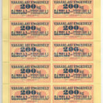 1975. 'Vásárlási engedély - 200kg Gázolaj (vagy Tűzelőolaj)' (14x) bélyeg, teljes ív T:I-,II
