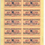 1975. 'Vásárlási engedély - 1T Gázolaj (vagy Tűzelőolaj)' (14x) bélyeg, teljes ív T:I-,II