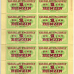 1975. 'Vásárlási engedély - 1T Benzin' (14x) bélyeg, teljes ív T:I-,II