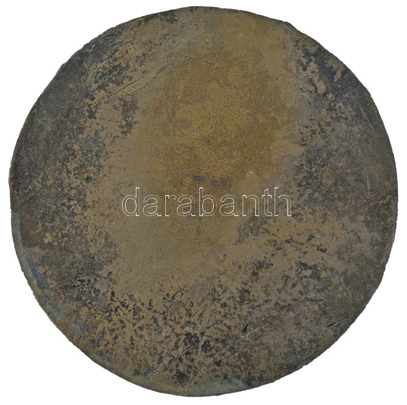 'Férfi portré' egyoldalas ezüstözött bronz emlékérem feloldatlan FB(?) szignóval (175mm) T:1- patina - Image 2