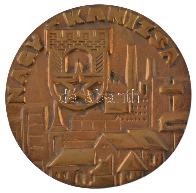 ~1970-1980. 'Nagykanizsa' egyoldalas bronz emlékérem (110mm) T:1-