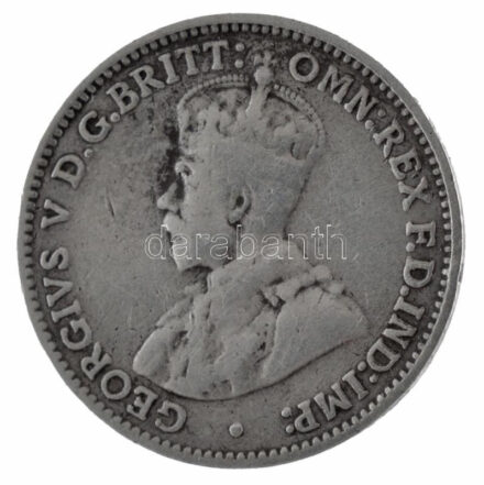 Ausztrália 1922. 3p Ag 'V. György' T:2-,3 patina Australia 1922. 3 Pence Ag 'George V' C:VF,F patina Krause KM#24