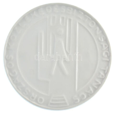 DN 'Országos Közlekedésbiztonsági Tanács' porcelán egyoldalas emlékérem (98mm) T:1