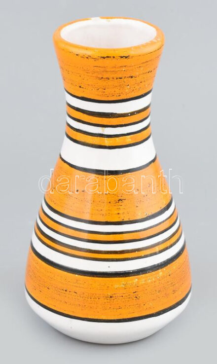 Retró kerámia váza, jelzett, hibátlan, m: 19,5 cm