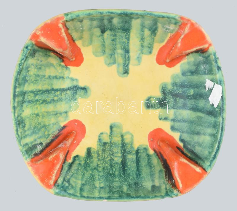 Retró kerámia kínáló, jelzés nélkül, kis csorba, 18x16 cm - Image 2