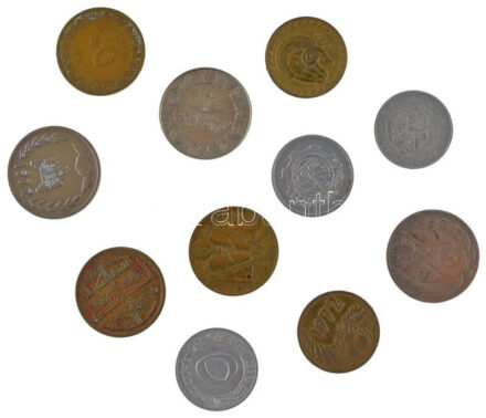 Algéria 1964-1983. 5c-1D (11xklf) T:2,2- patina Algeria 1964-1983. 5 Centimes - 1 Dinar (11xdiff) C:XF,VF patina