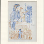 Reich Károly (1922-1988): Vissza az időben, nyomat, utólagos jelzéssel, paszpartuban, 22×16 cm