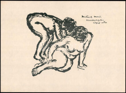 Rippl-Rónai József (1861-1927): Aktok. Cinkográfia, papír, jelzett a cinkográfián, 26×36 cm