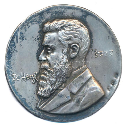 Izrael? DN 'Herzl Tivadar' jelzett Ag lemezplakett (2,07g/800/42mm) T:2 patina, hajlott Israel? ND 'Theodor Herzl' hallmarked Ag plate plaque (2,07g/800/42mm) C:XF patina, curved