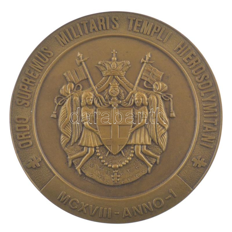 Portugália / Tomar 1973. 'Salamon Templomának Lovagrendje Konvent' kétoldalas bronz emlékérem 'A.Santos / A.Canedo-Gr' gyártói jelzéssel, peremen '408-500' szériaszám (89mm) T:1 Portugal / Tomar 1973.'Ordo Supremus Militaris Templi