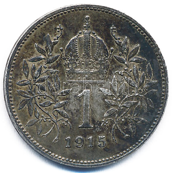 Ausztria 1915. 1K Ag 'Ferenc József' T:1-,2 patina Austria 1915. 1 Corona Ag 'Franz Joseph' C:AU,XF patina Krause KM#2820 - Image 2