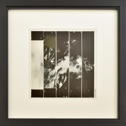 Szijártó Kálmán (1946-): Tűzkép. Ofszet, papír, jelzett a nyomaton. Üvegezett fakeretben. 22x22 cm