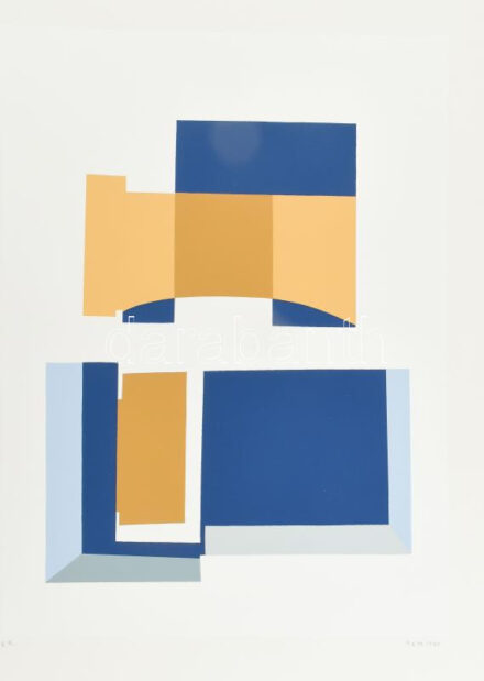 Mark (Márkus), Anna (1928-): Geometrikus kompozíció, 1990. Szitanyomat, papír, jelzett, művészpéldány E.A. jelzéssel. 46x34 cm / screenprint on paper, artist's proof, signed