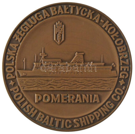 Lengyelország 1978. 'Lengyel Hajózási Társaság - Kołobrzeg / Polferries Gdansk - Koppenhága - London' kétoldalas bronz emlékérem (70mm) T:1 Poland 1978. 'Polska Zegluga Bałtycka - Kołobrzeg - Polish Baltic Shipping Pomerania /