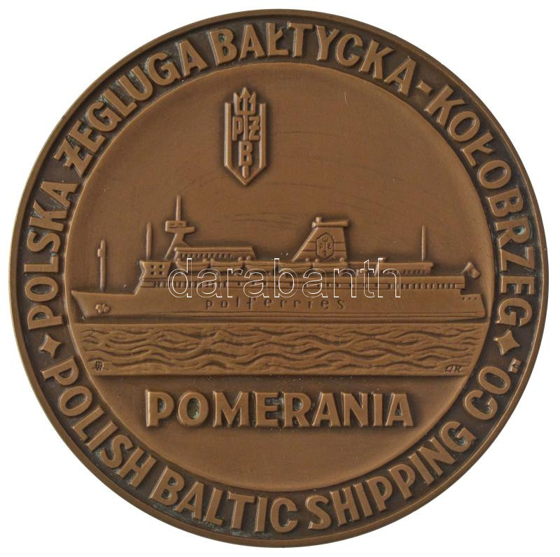 Lengyelország 1978. 'Lengyel Hajózási Társaság - Kołobrzeg / Polferries Gdansk - Koppenhága - London' kétoldalas bronz emlékérem (70mm) T:1 Poland 1978. 'Polska Zegluga Bałtycka - Kołobrzeg - Polish Baltic Shipping Pomerania /