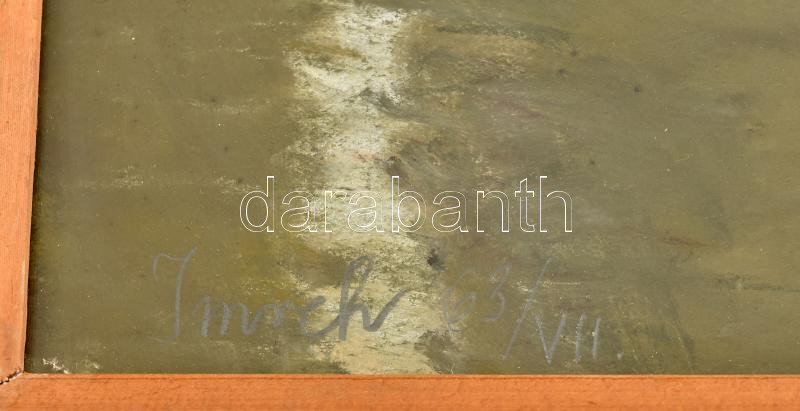 Imreh Zsigmond (1900-1965): Sajópart (Miskolc környéke). Pasztell, papír, jelzett, üvegezett fakeretben, 43×61 cm - Image 2