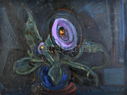 D. Borbély Gizella (1920-1994): Csendélet. Olaj, farost, jelezve balra lent, hátoldalán autográf felirattal, Képcsarnok Vállalat és Artrend címkéjével. 60×80 cm