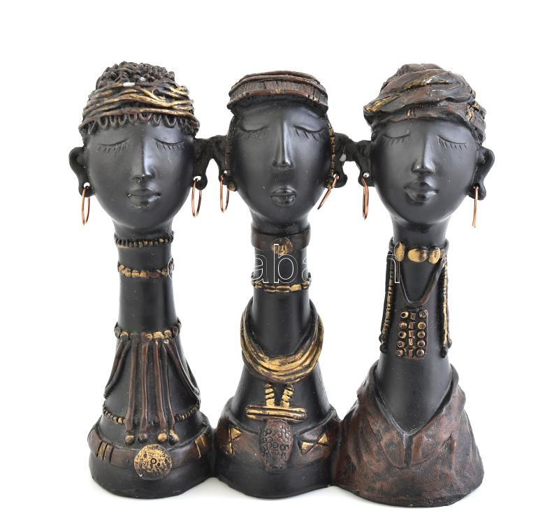 Afrikai nők, műgyanta, m: 13,5 cm
