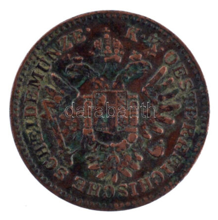 1851B 1/4kr Cu T:2- patina, ph Adamo M1