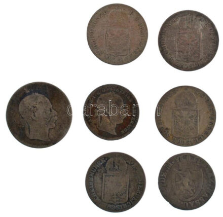 Ausztria 1849. 6kr Ag (4db, A és C verdejel) + 1868. 10kr Ag 'Ferenc József' + ~1870. 20kr Ag 'Ferenc József' + Német Államok / Nassau ~1814. 3kr billon T:3-4 Austria 1849. 6 Kreuzer Ag (4pcs, A and C mintmarks) + 1868. 10 Kreuzer Ag 'Franz