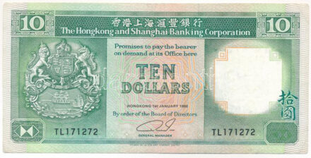 Kína / Hongkong 1992. 10D 'TL 171272' T:III China / Hong Kong 1992. 10 Dollars 'TL 171272' C:F Krause P#191c