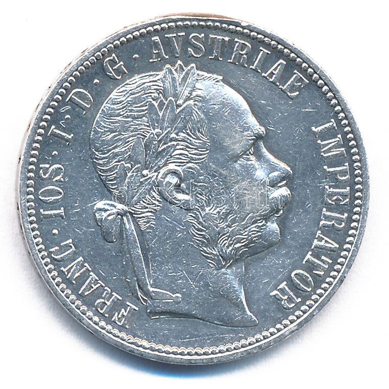 Ausztria 1886. 1Fl Ag 'Ferenc József' T:2,2- fülnyom Austria 1886. 1 Florin Ag 'Franz Joseph' C:XF,VF ear mark Krause KM#2222