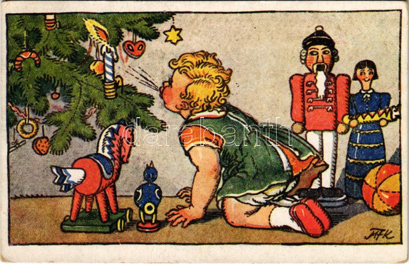 1949 Veselé Vánoce! / Karácsonyi üdvözlet / Christmas s: M. Fischerová-Kvechová (fa)
