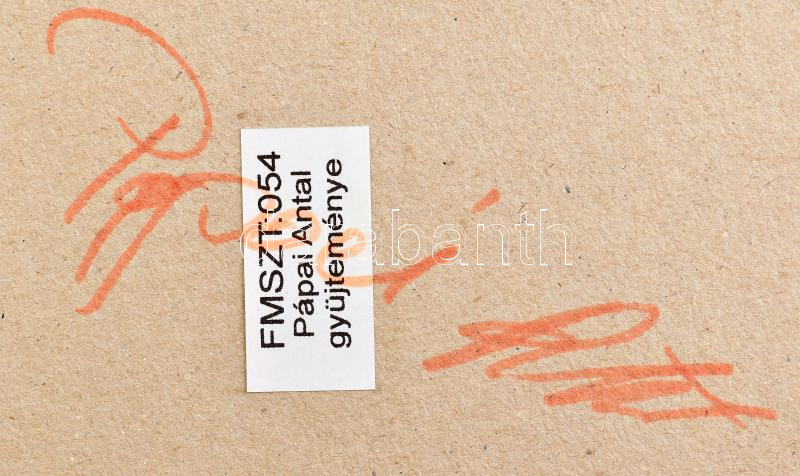 Farkasházy Miklós (1895-1964): Szín és forma variációk. Akvarell, tus, papír. Hátoldalán feliratozott valamint Pápai Antal műgyűjtő címkéjével és szignójával. Üvegezett fakeretben. 20x15 cm - Image 2